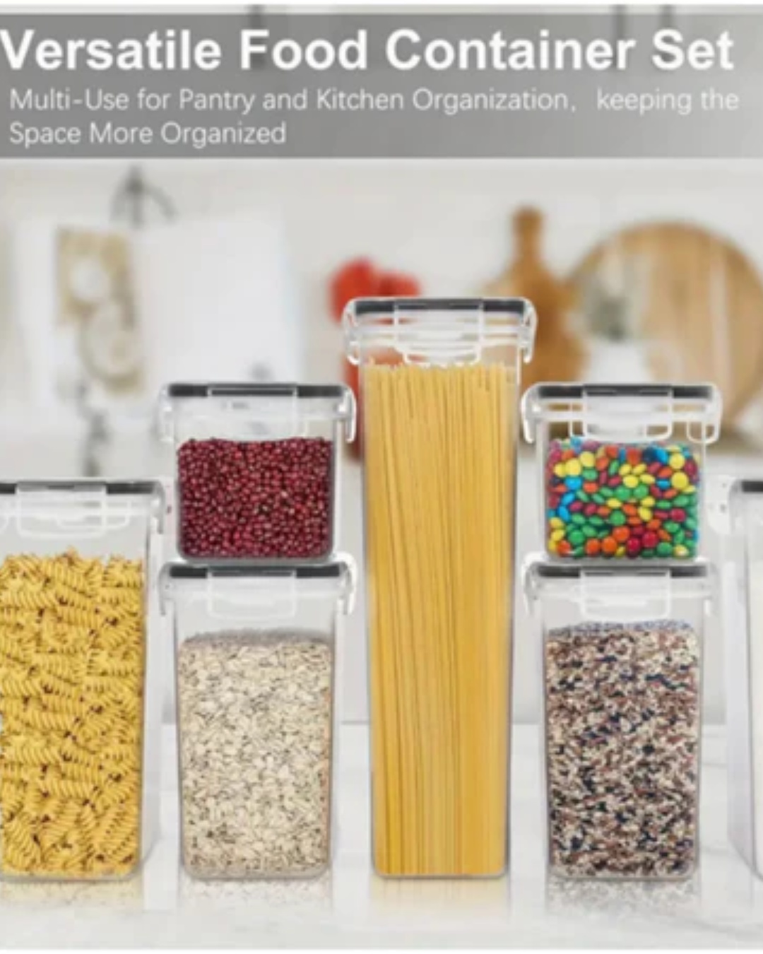 TopMart Basic Tank - Plastic Food Storage Canisters with Flip Top Lids