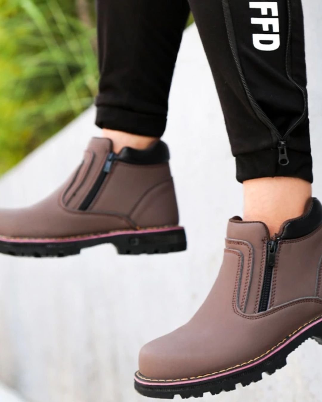 Safety Shoes 1707 Mid Cut Zip Type Safety Boots
