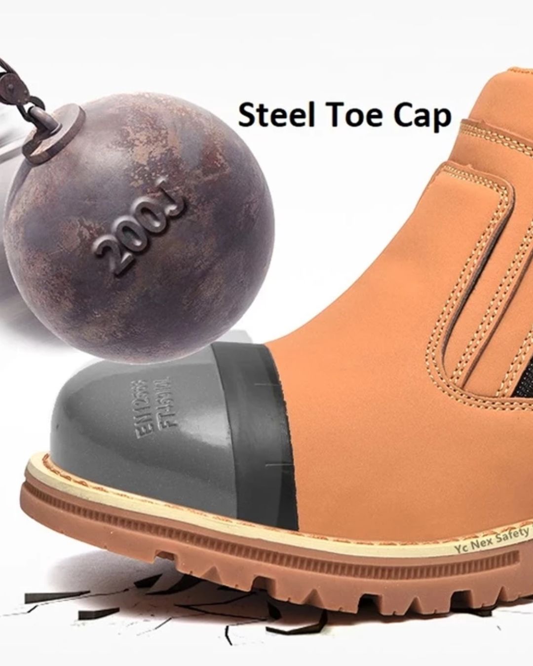 Safety Shoes 1707 Mid Cut Zip Type Safety Boots
