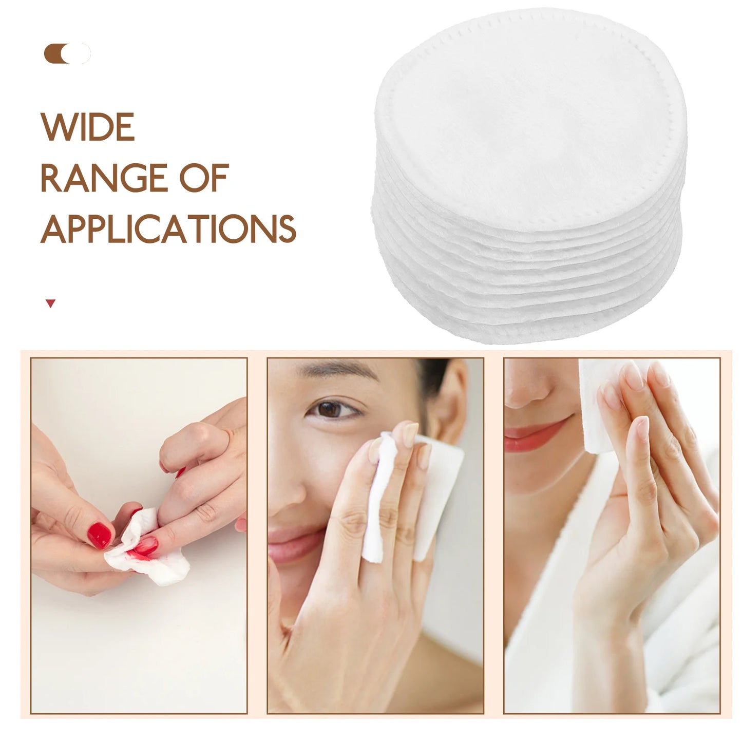 200 Pcs Cotton Pad Pads Wool Oval Cleaning Wipes Facial Cleansing Makeup Remover Simple Face Mask Pocket