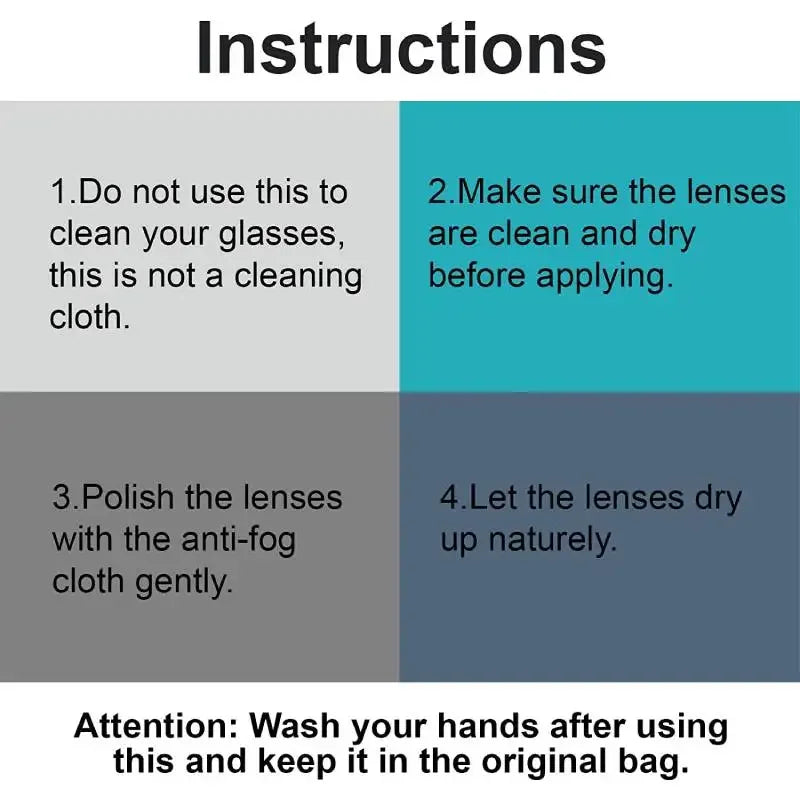 Eyeglasses Anti Fog Cleaning Wipes Reusable Dry Anti-Fog Cleaning Cloth for Face Mask Glasses Goggles Helmet Camera Lens Mirrors