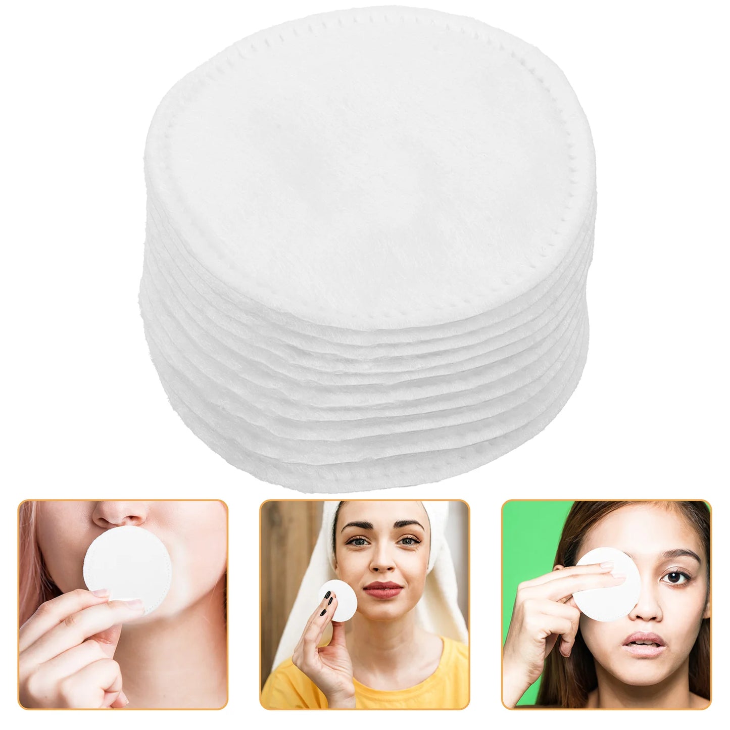 200 Pcs Cotton Pad Pads Wool Oval Cleaning Wipes Facial Cleansing Makeup Remover Simple Face Mask Pocket
