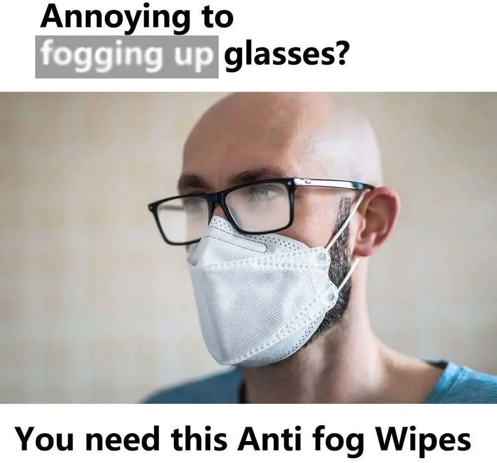Eyeglasses Anti Fog Cleaning Wipes Reusable Dry Anti-Fog Cleaning Cloth for Face Mask Glasses Goggles Helmet Camera Lens Mirrors