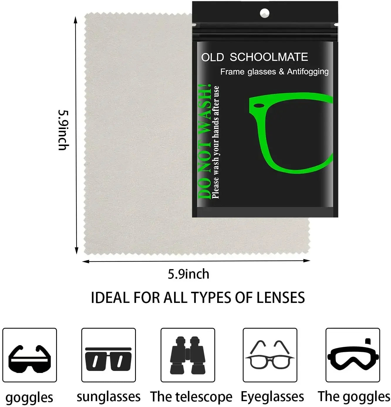 Eyeglasses Anti Fog Cleaning Wipes Reusable Dry Anti-Fog Cleaning Cloth for Face Mask Glasses Goggles Helmet Camera Lens Mirrors