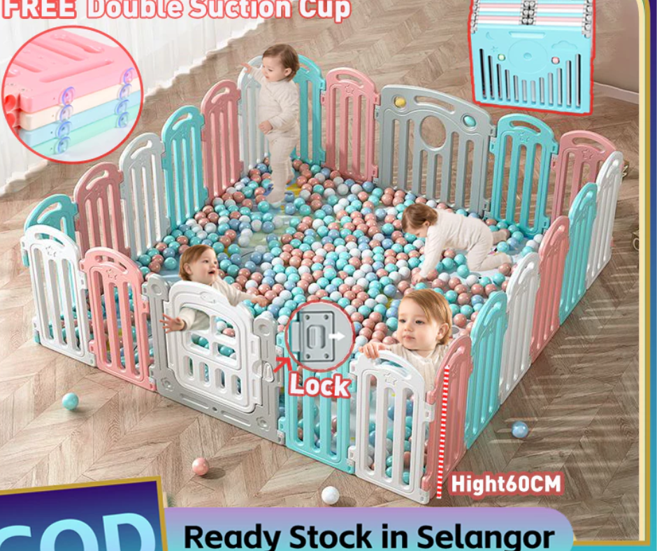 Baby Fence Foldable Gaming Fence Baby Play Yard Baby Safety Fence Pagar Permainan Keselamatan Kanak 折疊圍欄