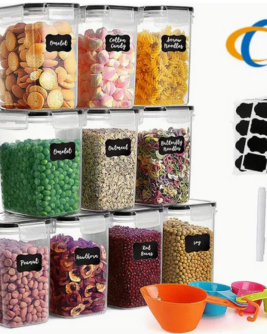TopMart Basic Tank - Plastic Food Storage Canisters with Flip Top Lids