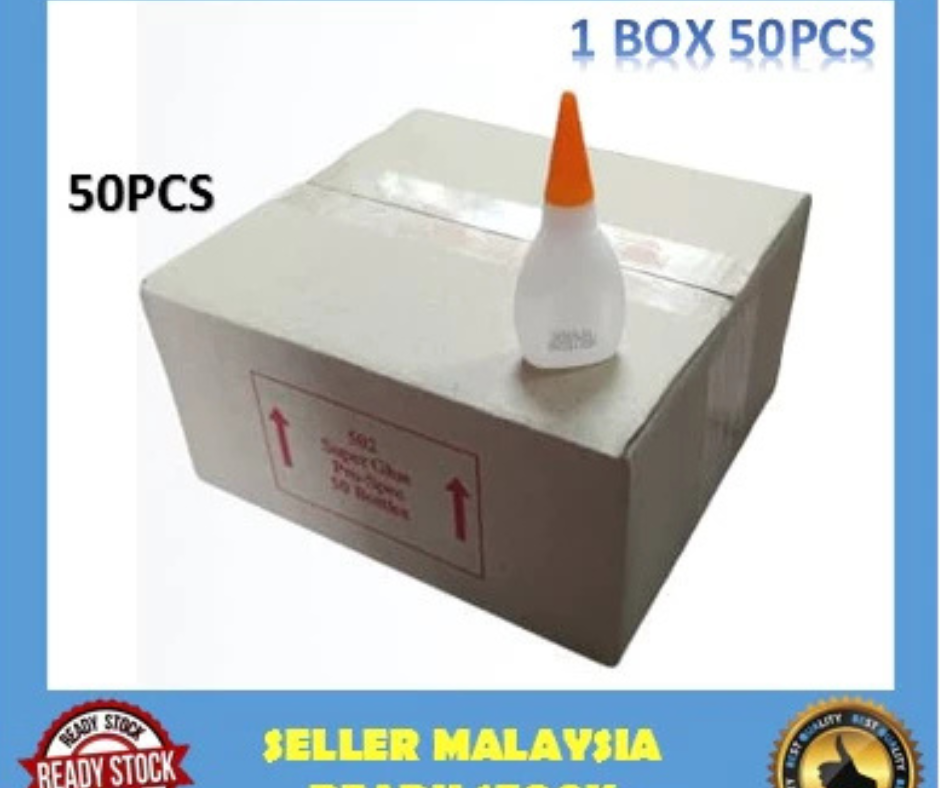 [50pcs] 502 Super Glue 20GRM / 50GRM (3 SECOND GLUE) Fast Dry (Not Gel Type) Made In Malaysia
