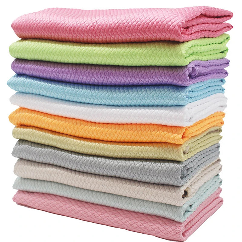 1/5/10Pcs Microfiber Cleaning Cloths Multi-Purpose Cleaning Cloth Car Window Wipes Streak Free Windows & Mirrors Lint Free Rag
