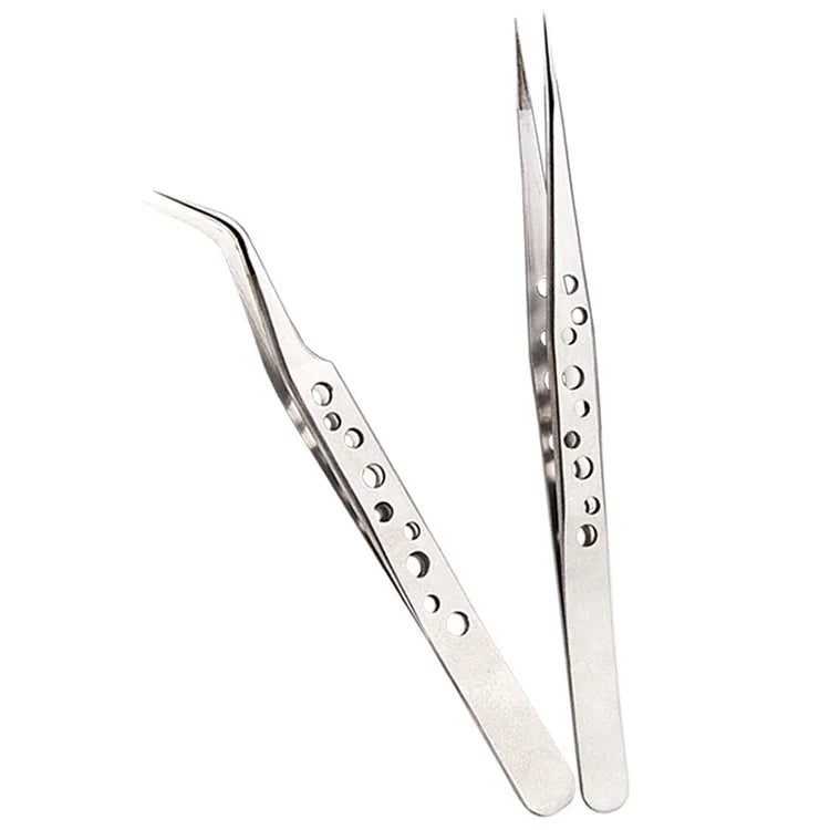 Electronics Industrial Tweezers Precision  Anti-static Curved Straight Tip Stainless Forceps Phone Repair Hand Tool